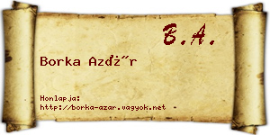 Borka Azár névjegykártya